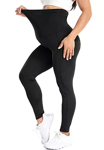 SEASUM Umstandsleggings mit Handytasche – Blickdichte Stretch Leggings für Schwangere