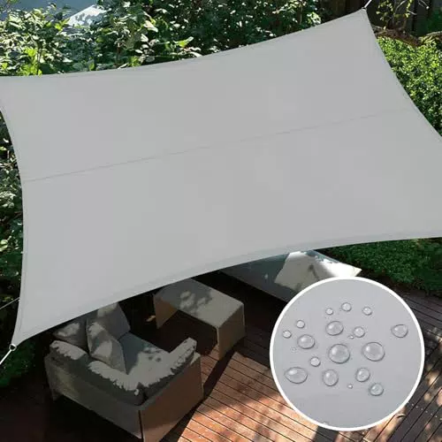SHACOS Sonnensegel wasserdicht rechteckig aus Polyester für Terrasse und Garten