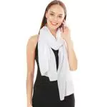 Heidi Chiffon Schal Damen - Eleganter Halstuch aus Seide - Weiß
