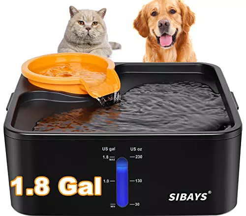 SIBAYS Trinkbrunnen für Hunde mit Mehrfachfiltersystem - BPA-frei und leise