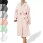 SIEGENTHAL® Damen Bademantel Frottee Velour 100% Baumwolle mit Kapuze