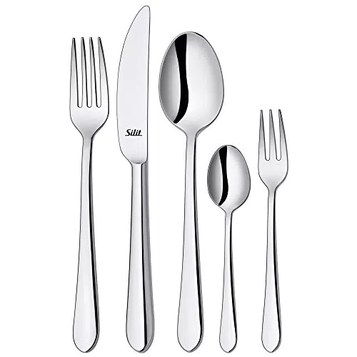 Silit Midi Besteck Set für 6 Personen, Monobloc-Messer aus Crominox Edelstahl
