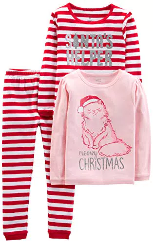 Carter's Baby Schlafanzug-Set Weihnachtsmann/Rot Streifen, Größe 6-9 Monate