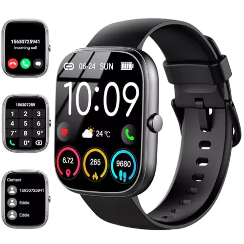 Smartwatch Damen Herren | HD Smartwatch mit Telefonfunktion | Fitnessuhr mit 113+ Sportmodi | IP68 Wasserdicht | Herzfrequenz Schlafmonitor | Schrittzähler