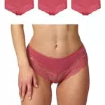 Snocks Hipster Höschen mit Spitze | High Waist Panty für Damen mit Baumwollanteil