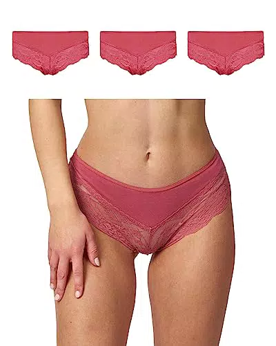 Snocks Hipster Höschen mit Spitze | High Waist Panty für Damen mit Baumwollanteil