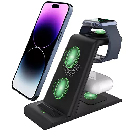 SPGUARD 3 in 1 Ladestation für Apple Magsafe, kompatibel mit iPhone und Apple Watch