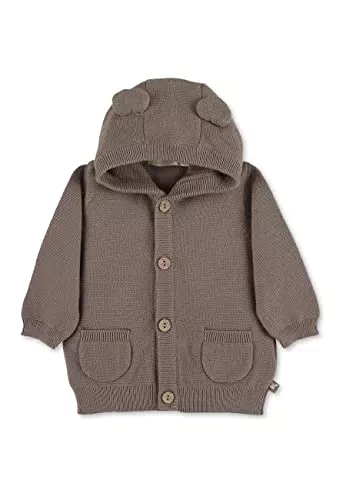 Sterntaler Kleinkind Jungen Strickjacke Baby GOTS Strickjacke Emmi - Strickjacke Baby - Strickjacke mit Öhrchen und Knopfleiste - braun
