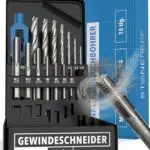 STONE REEF Gewindeschneider Set HSS-G für M3 bis M12 mit Kernlochbohrer