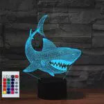 SUPERHONGJIHAO Nachtlicht 3D Hai LED-Lampe mit Fernbedienung für Kinder