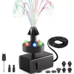 SZMP Springbrunnen mit verstellbarem Vogelbad und bunten LED für den Garten