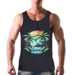 Herren 3D Druck Tank Top – Grafik T-Shirt Ärmellose Weste für Sommer und Frühling