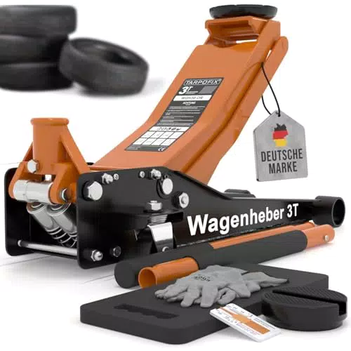 Tarpofix® Wagenheber hydraulisch 3t – Flach für SUV und tiefergelegte Autos