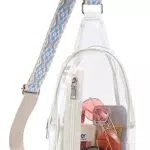 Telena Bauchtasche Damen, Transparente Crossbody Umhängetasche mit verstellbarem Riemen