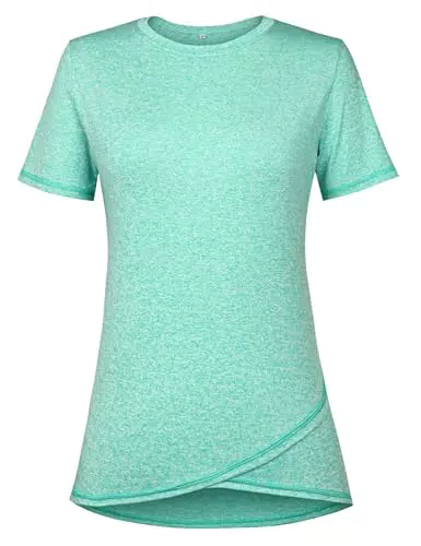 Terecey Damen Sportshirt Kurzarm – Atmungsaktives Funktionsshirt für Fitness und Yoga