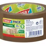 tesapack Eco & Strong - Umweltschonendes Paketband aus 100 % recyceltem Kunststoff