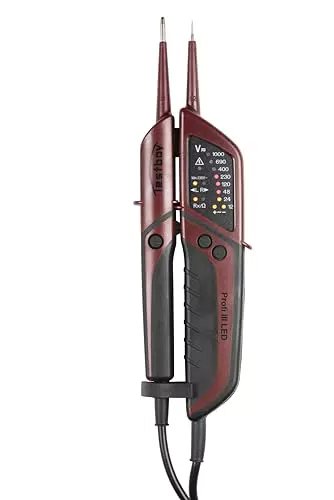 Testboy Profi III LED Spannungsprüfer CAT IV 1000 V mit FI-Test und Einhandbedienung