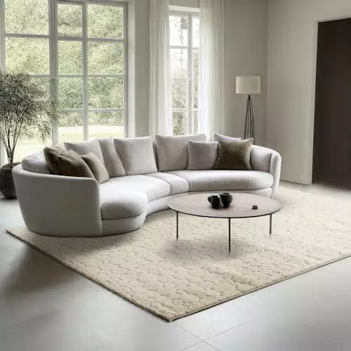 Elisa Moderner Wohnzimmer Teppich mit geometrischem Design und hoher Flordichte