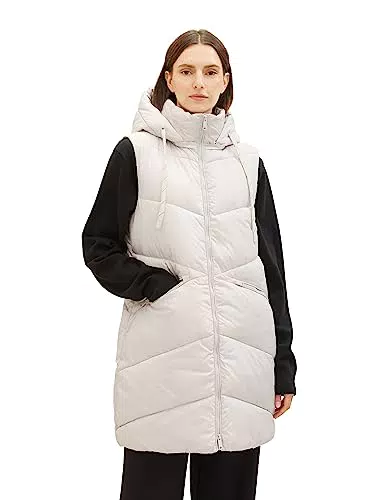 TOM TAILOR Damen 1037562 Longstyle Steppweste, 14482-deep Black