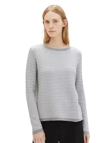 TOM TAILOR Damen Basic Strickpullover mit Struktur