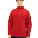 TOM TAILOR Denim Herren Relaxed Fit Troyer Pullover
