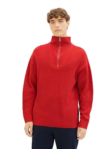TOM TAILOR Denim Herren Relaxed Fit Troyer Pullover