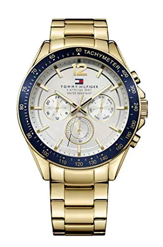 Tommy Hilfiger Multifunktions-Quarz-Uhr mit Gold-Edelstahl-Armband - Modell 1791121