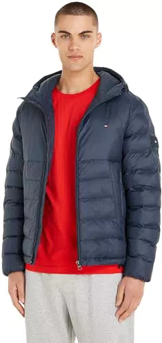 Tommy Hilfiger Herren Daunenjacke Packable Recycled Quilt mit Kapuze