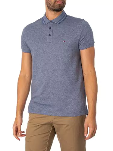 Tommy Hilfiger Herren Poloshirt Kurzarm Slim Fit Pretwist Mouline