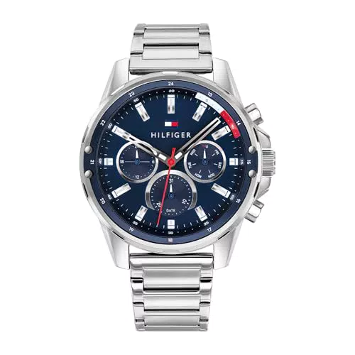 Tommy Hilfiger Multi Zifferblatt Quarz Uhr für Herren mit Rotguss Edelstahlarmband - 1791790