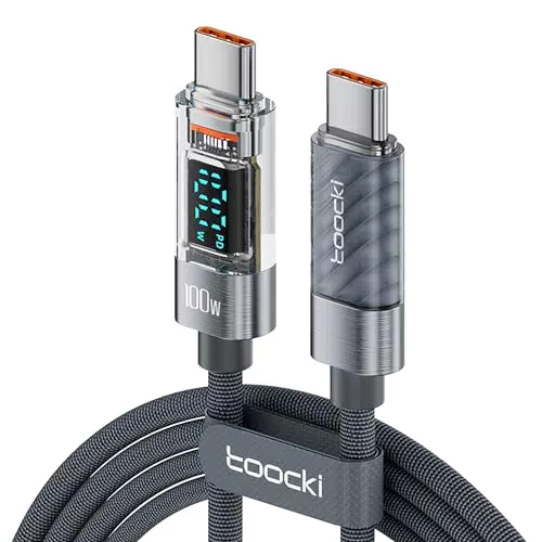 toocki 100W USB C Kabel mit LED Display – Schnellladekabel für iPhone und MacBook