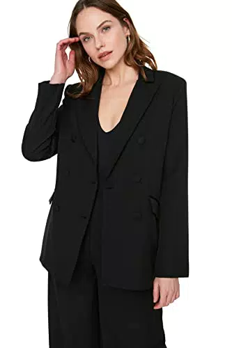 Trendyol Damen Blazer Jacke mit Knopfdetails, Grün.
