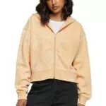 Urban Classics Damen Jacke Short Oversized Towel Washed Zip Hoody