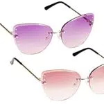 UrbanSky Sonnenbrille Sofia - randlose Cat-Eye Damen Sonnenbrille mit Verlaufs-Tönung