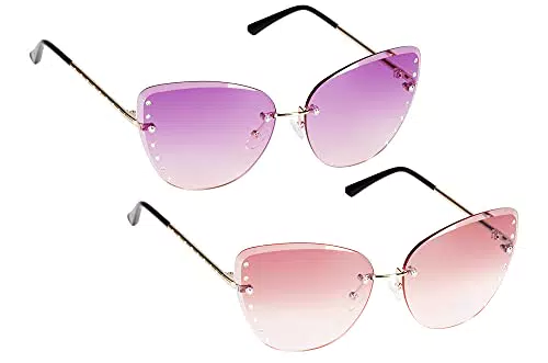 UrbanSky Sonnenbrille Sofia - randlose Cat-Eye Damen Sonnenbrille mit Verlaufs-Tönung
