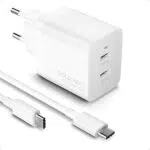 GOLDNEXT USB C Ladegerät 47W Dual USB C Netzteil PD Schnellladegerät für MacBook, iPhone, Samsung Galaxy