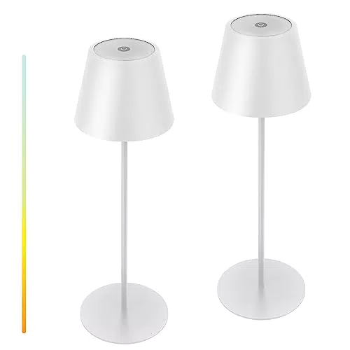 uuffoo Tischlampe Kabellos Touch Metall LED Akku IP54 wasserdicht Tragbar