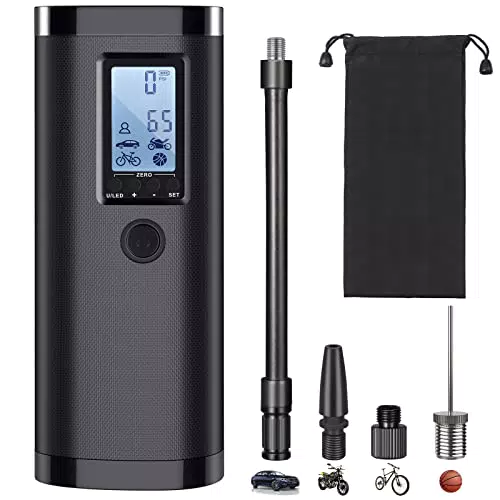Vastar Mini Elektrische Luftpumpe mit Akku, 2000mAh, 120PSI für Fahrräder und Bälle