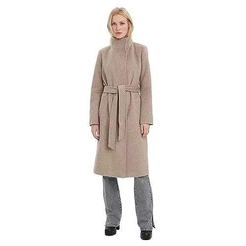 VERO MODA Damen Pelzmantel aus Silbermink