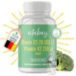 Vitabay Vitamin D3 K2 hochdosiert 20000 IE - vegane und laborgeprüfte Tabletten