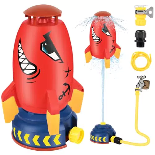 GuKKK Wasserrakete Sprinkler für Kinder – Sprinklerspielzeug für den Garten