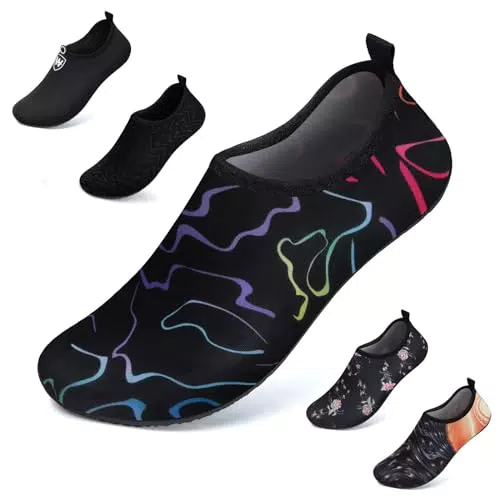 WateLves Badeschuhe Unisex - Wasserschuhe, Strandschuhe, Schwimmschuhe, schnell trocknend