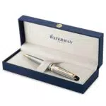 Waterman Expert Kugelschreiber Edelstahl mit 23 Karat Goldverzierungen