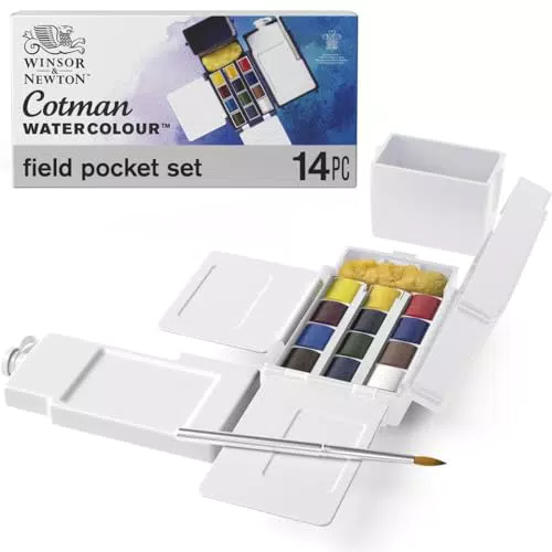 Winsor & Newton Cotman Field Box Aquarellfarben Set – lebendige Wasserfarben