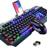 Gaming-Tastatur und Maus Set mit Rainbow LED und 3800 mAh Akku