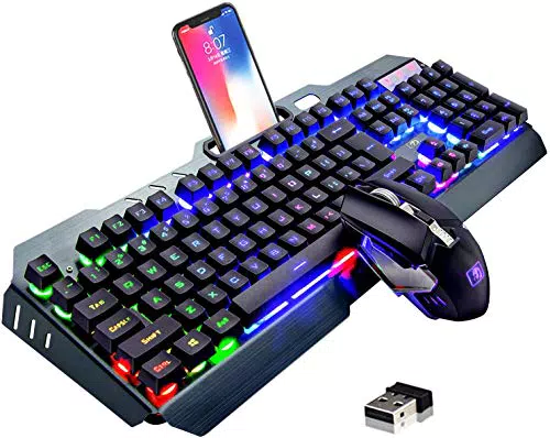 Gaming-Tastatur und Maus Set mit Rainbow LED und 3800 mAh Akku