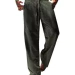 YAOBAOLE Leinenhose Herren Große Größen Freizeithose Loose Fit