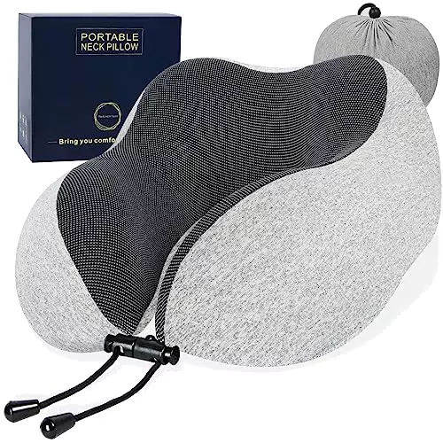 Yarrashop Nackenkissen Reise – 100% Memory Foam für Flugzeug, Auto und Büro