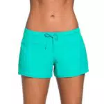 Yavero Damen Badeshorts - Schwimmshorts mit UV-Schutz für Strand und Surf - Schwarz