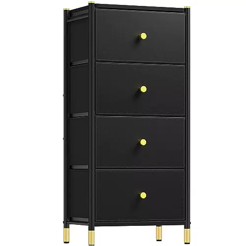 YITAHOME Kommode mit 4 Schubladen und stabilem Metallrahmen für Schlafzimmer